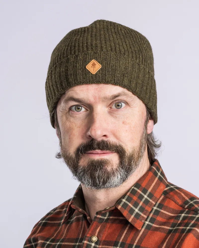 Pinewood warme wollen muts Mossgreen Melange met zachte fleecevoering, gebreide outdoor muts van wolmix voor jacht, wandelen, trekking en koude dagen, Dog - Expert webshop voor gespecialiseerd hondenmateriaal