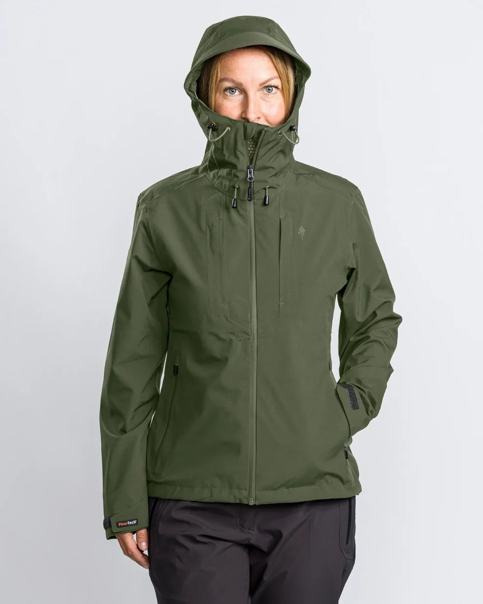 Pinewood Abisko dames regenjas moss green, waterdichte outdoorjas voor wandelen en hiken ,Dog - Expert webshop voor gespecialiseerd hondenmateriaal