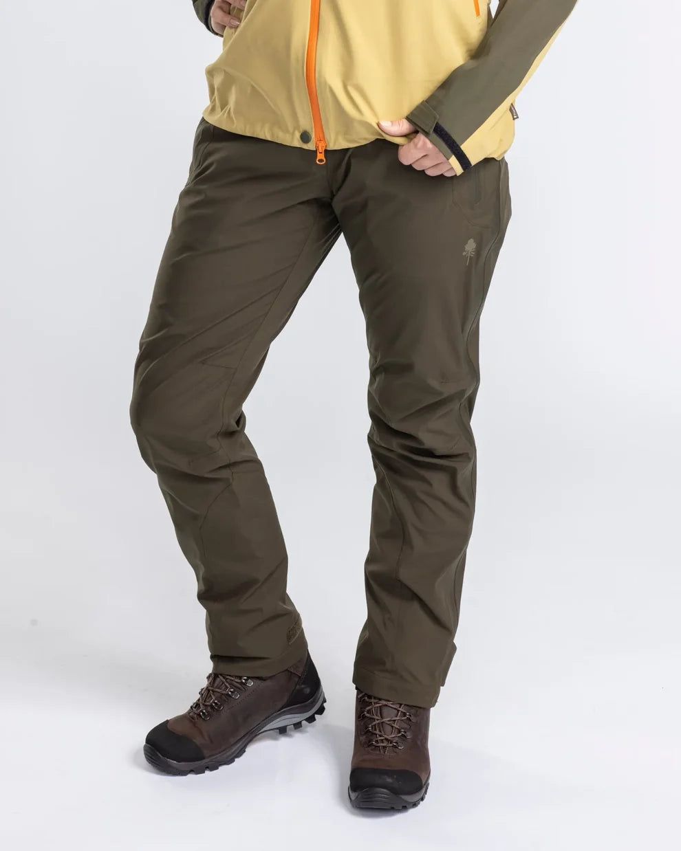Pinewood Telluz regenbroek dames in Moss Green, waterdichte en ademende 3-laags overbroek voor wandelen en outdoor, Dog - Expert webshop voor gespecialiseerd hondenmateriaal