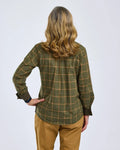 Pinewood Wolf Shirt dames in Green/Terracotta, lichtgewicht outdoorhemd met jacquarddetails en oprolbare mouwen voor wandelen en jacht, Dog - Expert webshop voor gespecialiseerd hondenmateriaal