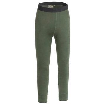 Pinewood Abisko Merino Base Layer Pants heren thermobroek in Dark Mossgreen, warme merino baselayer met bamboevezels voor jacht, wandelen, trekking, wintersport en outdooractiviteiten, Dog - Expert webshop voor gespecialiseerd hondenmateriaal