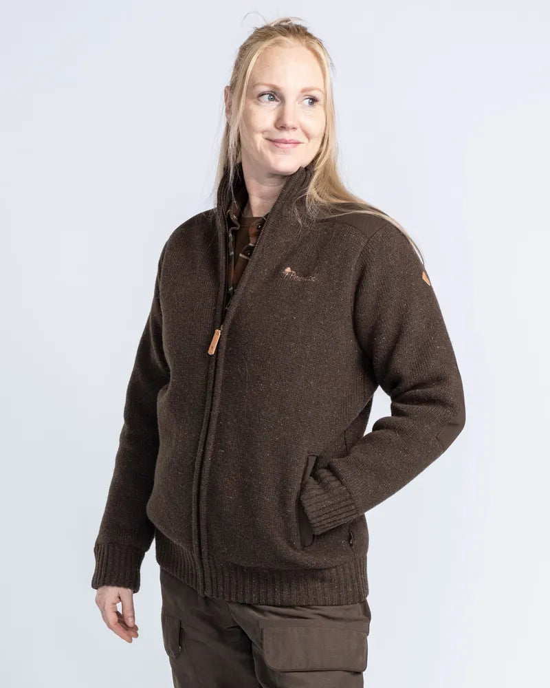 Pinewood Hurricane Zip Sweater, warme winddichte en waterafstotende wollen trui met rits, ideaal voor wandelen, hondensport en outdoor, Dark Brown Melange, Dog - Expert webshop voor gespecialiseerd hondenmateriaal
