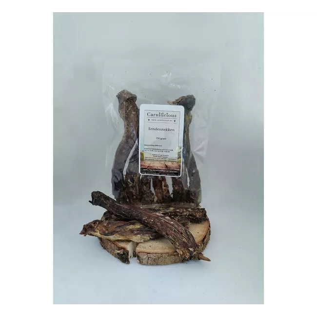 Carnilicious Eendennekken, natuurlijke hondensnack en kauwsnack van eend, ideaal als smakelijke beloning en voor extra kauwplezier,Dog - Expert webshop voor gespecialiseerd hondenmateriaal