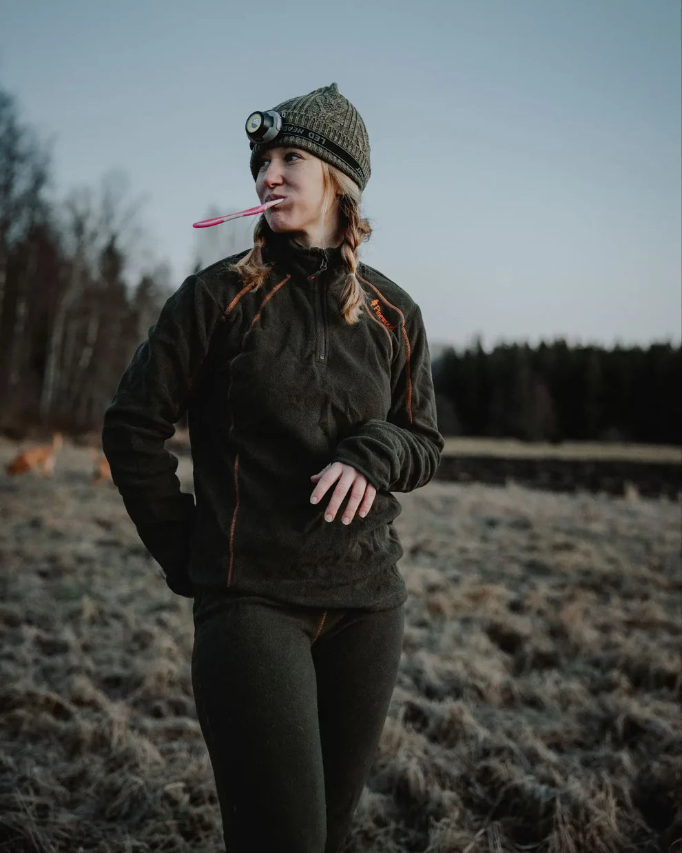 Thermisch ondergoed set met 180g anti-pilling fleece, warme ademende base layer met ritskraag en duimgaten voor optimaal comfort in winter en outdoor activiteiten ,Dog - Expert webshop voor gespecialiseerd hondenmateriaal