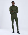 Pinewood Abisko Merino Base Layer Pants heren thermobroek in Dark Mossgreen, warme merino baselayer met bamboevezels voor jacht, wandelen, trekking, wintersport en outdooractiviteiten, Dog - Expert webshop voor gespecialiseerd hondenmateriaal