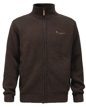 Pinewood Hurricane Zip Sweater, warme winddichte en waterafstotende wollen trui met rits, ideaal voor wandelen, hondensport en outdoor, Dark Brown Melange, Dog - Expert webshop voor gespecialiseerd hondenmateriaal