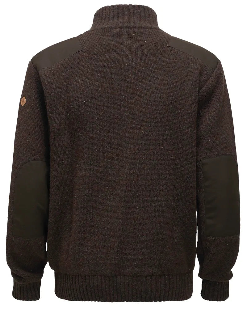 Pinewood Hurricane Zip Sweater, warme winddichte en waterafstotende wollen trui met rits, ideaal voor wandelen, hondensport en outdoor, Dark Brown Melange, Dog - Expert webshop voor gespecialiseerd hondenmateriaal