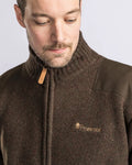 Pinewood Hurricane Zip Sweater, warme winddichte en waterafstotende wollen trui met rits, ideaal voor wandelen, hondensport en outdoor, Dark Brown Melange, Dog - Expert webshop voor gespecialiseerd hondenmateriaal