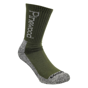 Pinewood Coolmax sokken voor wandelen, jagen, vissen en outdooractiviteiten, 2 paar groen, vochtregulerend en comfortabel, Dog - Expert webshop voor gespecialiseerd hondenmateriaal