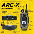 Dogtra ARC-X Kit 1 hond professionele trainingsband met 1,2 km bereik, ergonomische waterdichte trainingshalsband met 100 stimulatieniveaus, vibratie en LED-verlichting voor hondentraining, Dog - Expert webshop voor gespecialiseerd hondenmateriaal