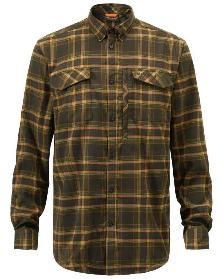 Abisko Hiking Shirt voor wandelen, zacht flanel, rekbaar, ademend, gemaakt van gerecycled polyester met CoolMax®-vezels, meerdere functionele zakken