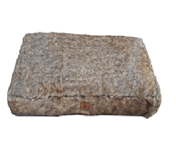 "Boony ligkussen voor honden van zacht bruin pluche, comfortabel en knus, afmetingen 100x70 cm, ideaal om op te liggen en te ontspannen."