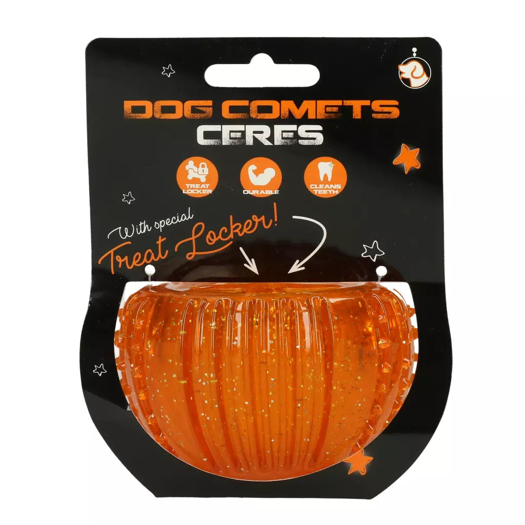 Dog Comets Ceres Treat Locker beloningsspeeltje voor honden van duurzaam TPR-rubber, vulbaar met snacks of brokjes, stimuleert spelen, reinigt het gebit en masseert het tandvlees, Dog - Expert webshop voor gespecialiseerd hondenmateriaal