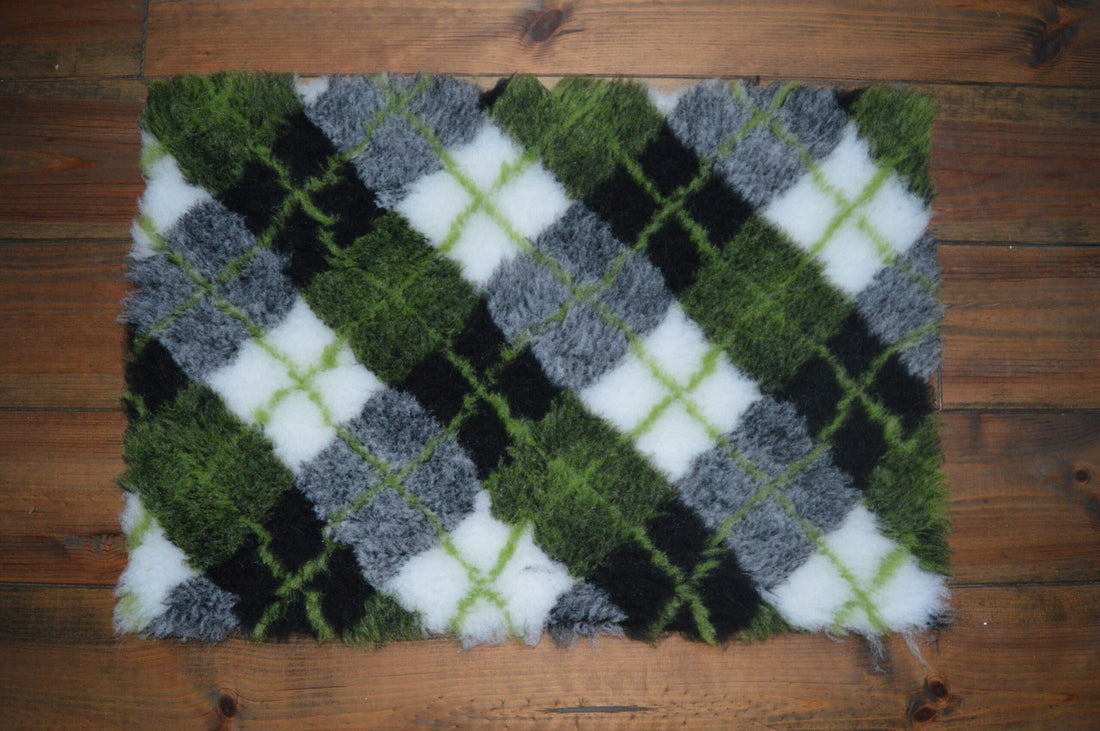 Vet bed Geruit Zwart - Grijs - Groen