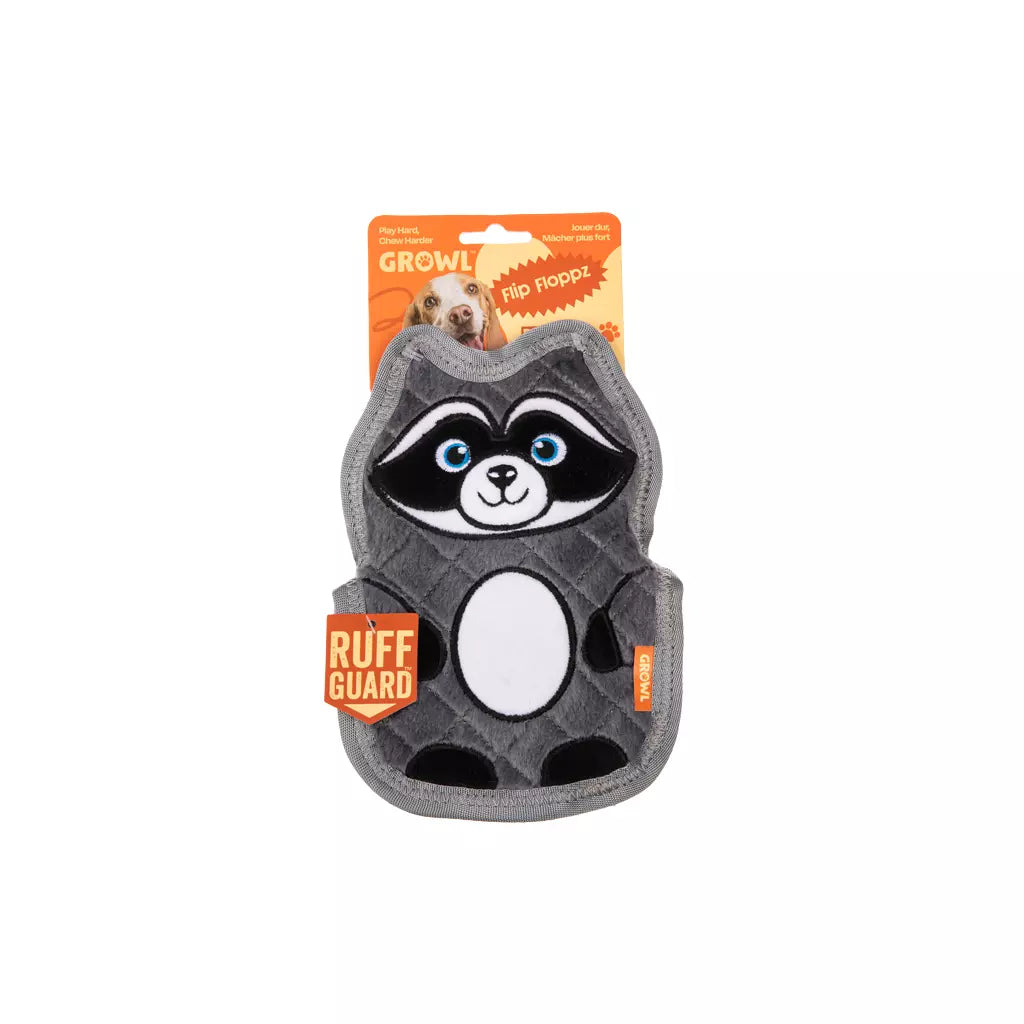 Growl Flip Floppz sterk hondenspeelgoed met drie piepers, duurzaam driehoekig ontwerp voor apporteren, trekken en kauwen, stimuleert actief speelgedrag bij honden van alle leeftijden, Dog - Expert webshop voor gespecialiseerd hondenmateriaal