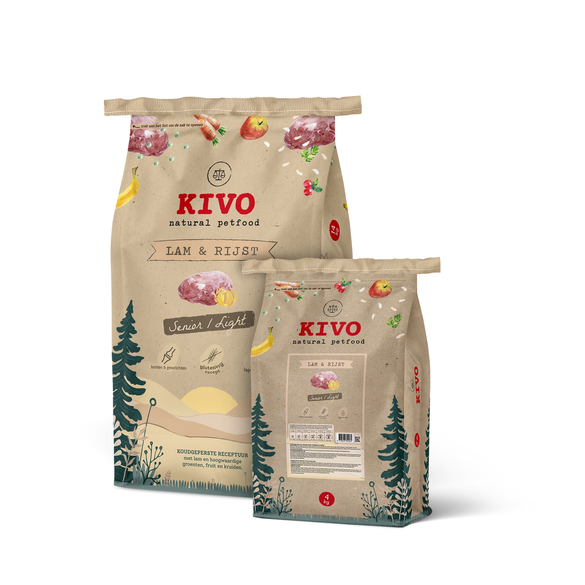 Kivo Lam & Rijst Senior/Light 14 kg hondenvoer met lam en rijst voor senior honden en gewichtsbeheersing, Dog - Expert webshop voor gespecialiseerd hondenmateriaal