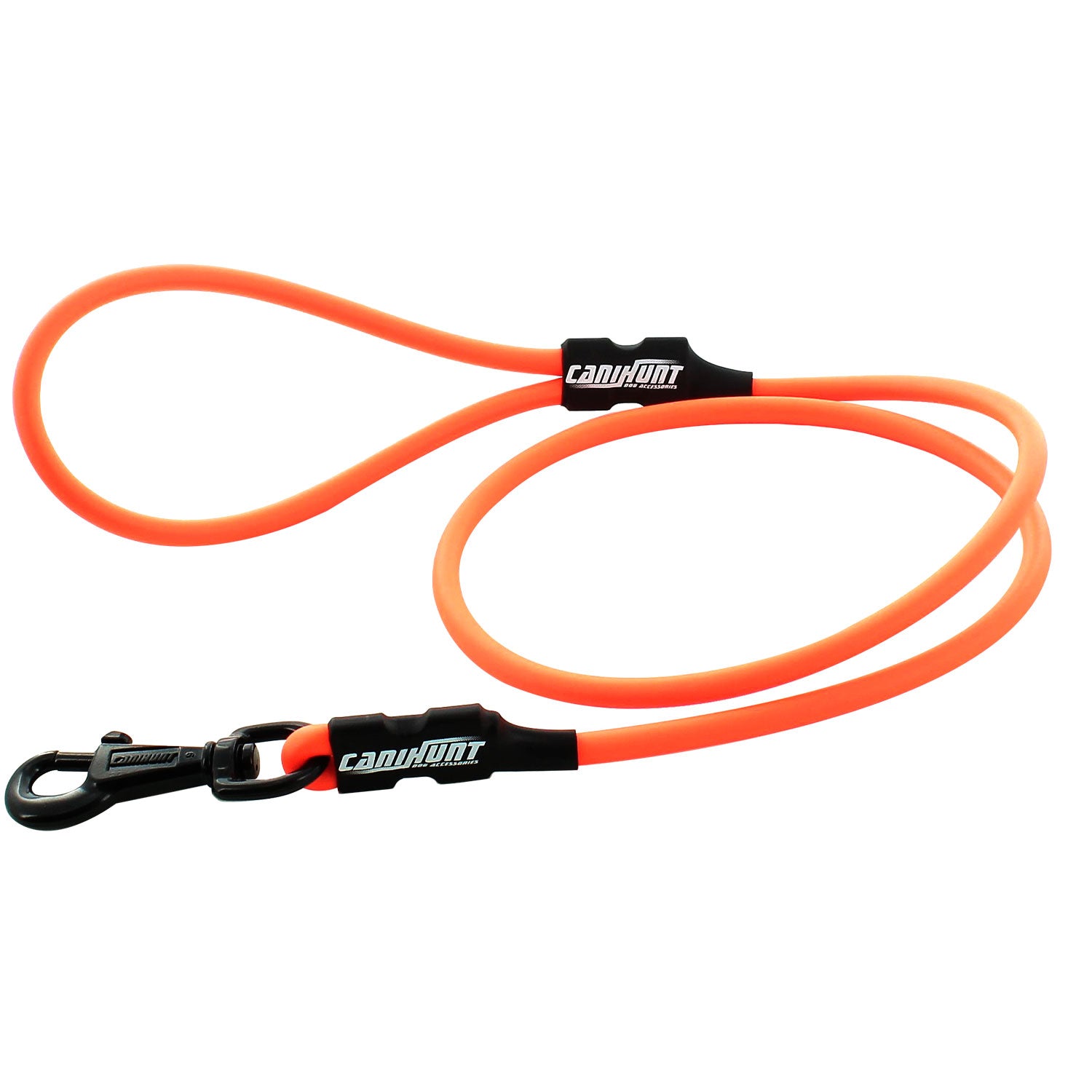 Lijn X-treme voor honden, neon geel of oranje voor optimale zichtbaarheid, PVC-bestendig, met handgreep en karabijnhaak, verkrijgbaar in 8 mm of 10 mm dikte en 120 cm lengte.

