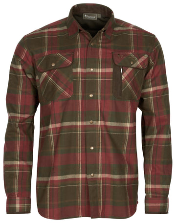 Pinewood Cornwall heren flanellen hemd met borstzakken en ventilatievoering