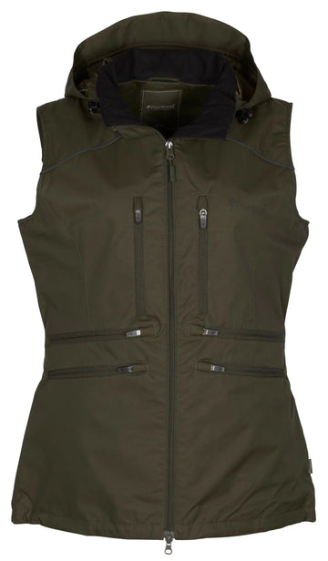 Pinewood Windblocker vest voor hondentraining, winddicht, kleur khaki.