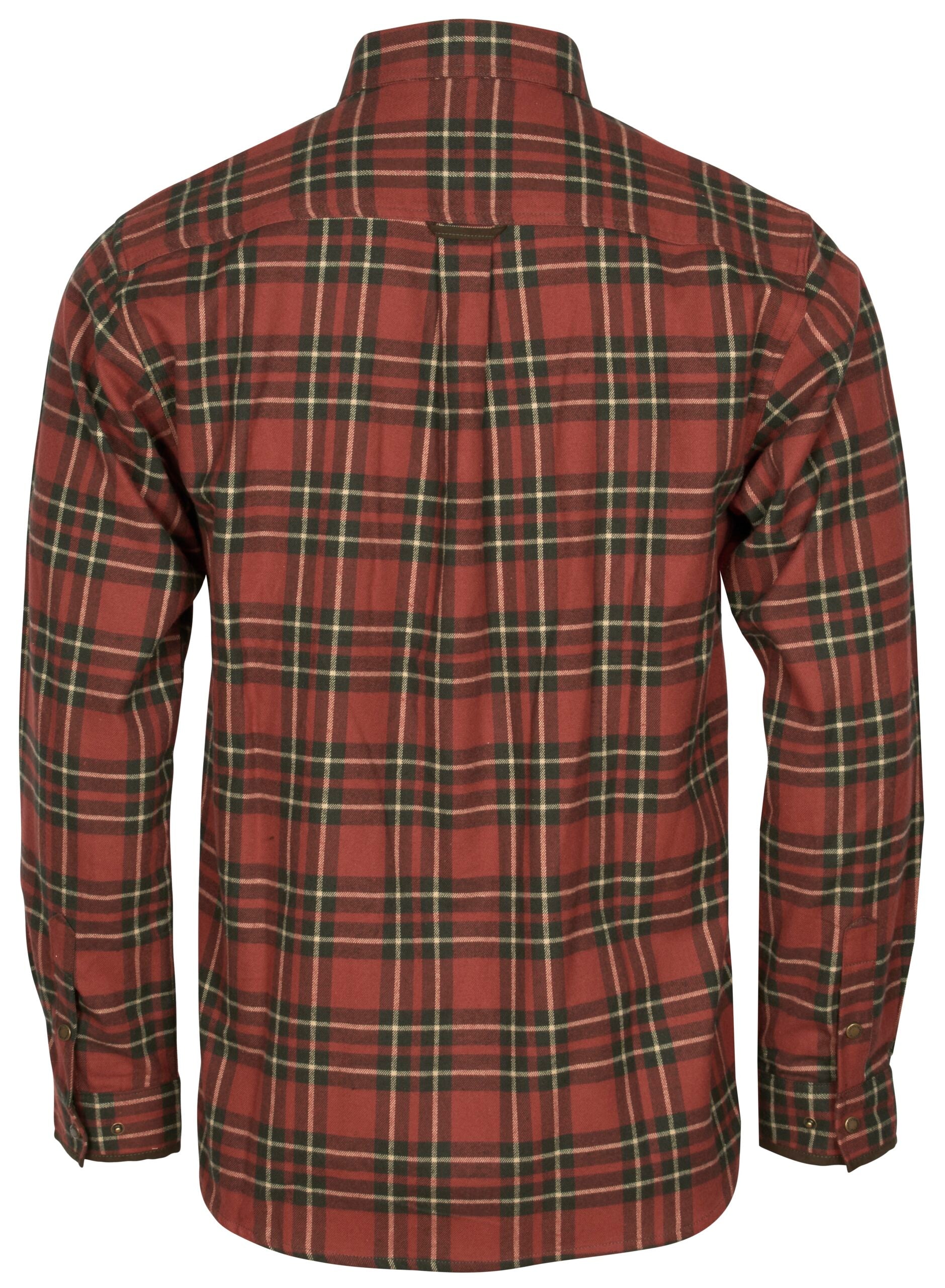 Pinewood Prestwick dames flanellen shirt met drukknoppen in donkergroen en terra cota