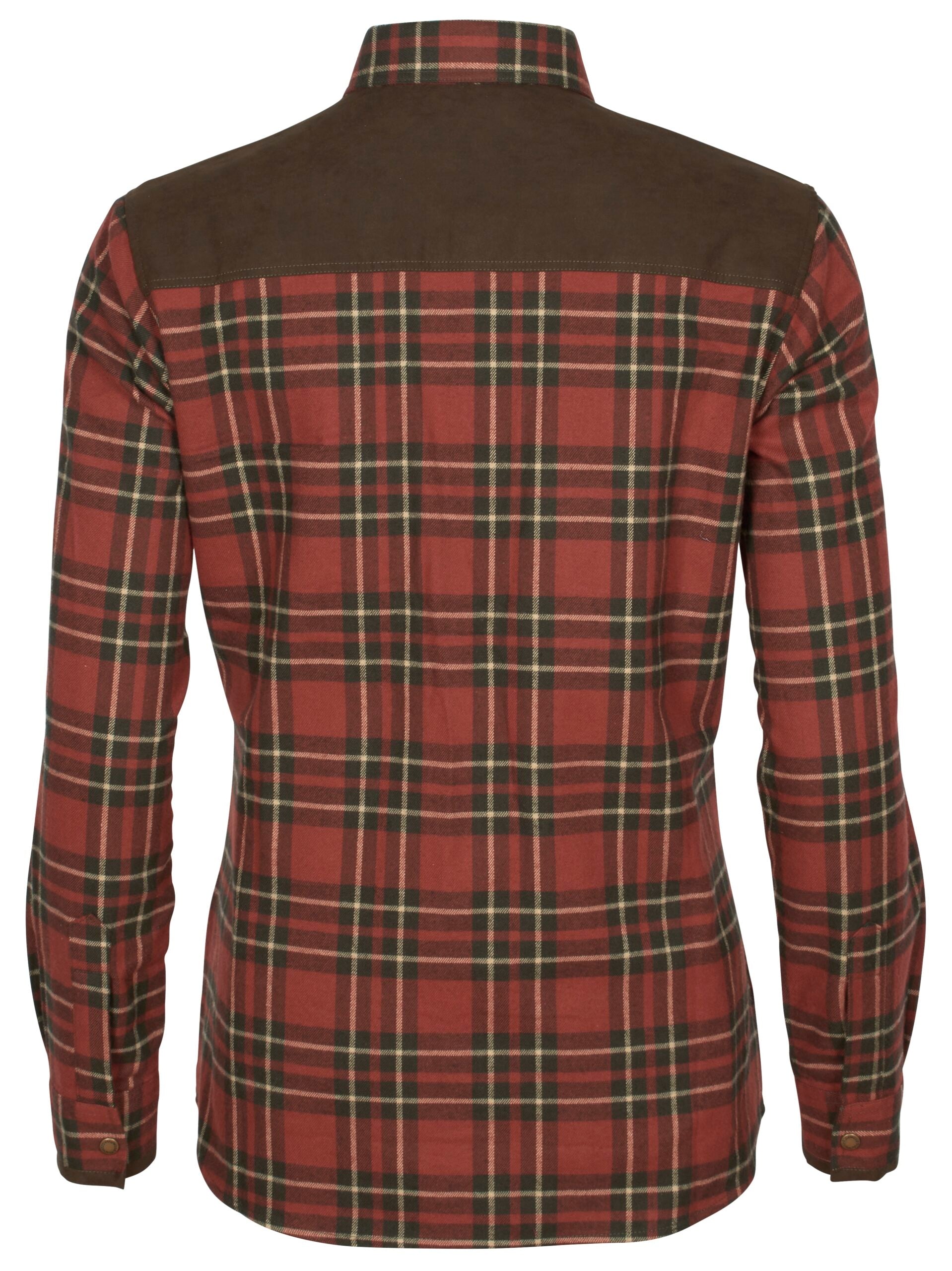 Pinewood Prestwick dames flanellen shirt met drukknoppen in terra cota