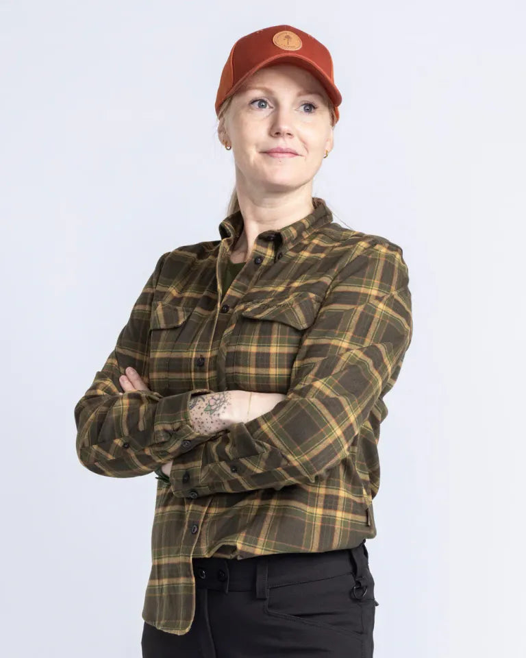 Abisko Hiking Shirt voor wandelen, zacht flanel, rekbaar, ademend, gemaakt van gerecycled polyester met CoolMax®-vezels, meerdere functionele zakken