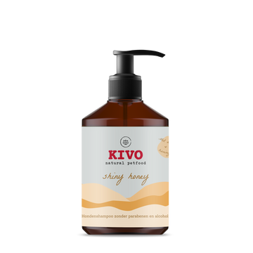 Kivo Shiny Honey hondenshampoo met arganolie en honing voor een zachte, glanzende en verzorgde hondenhuid en vacht, Dog - Expert webshop voor gespecialiseerd hondenmateriaal