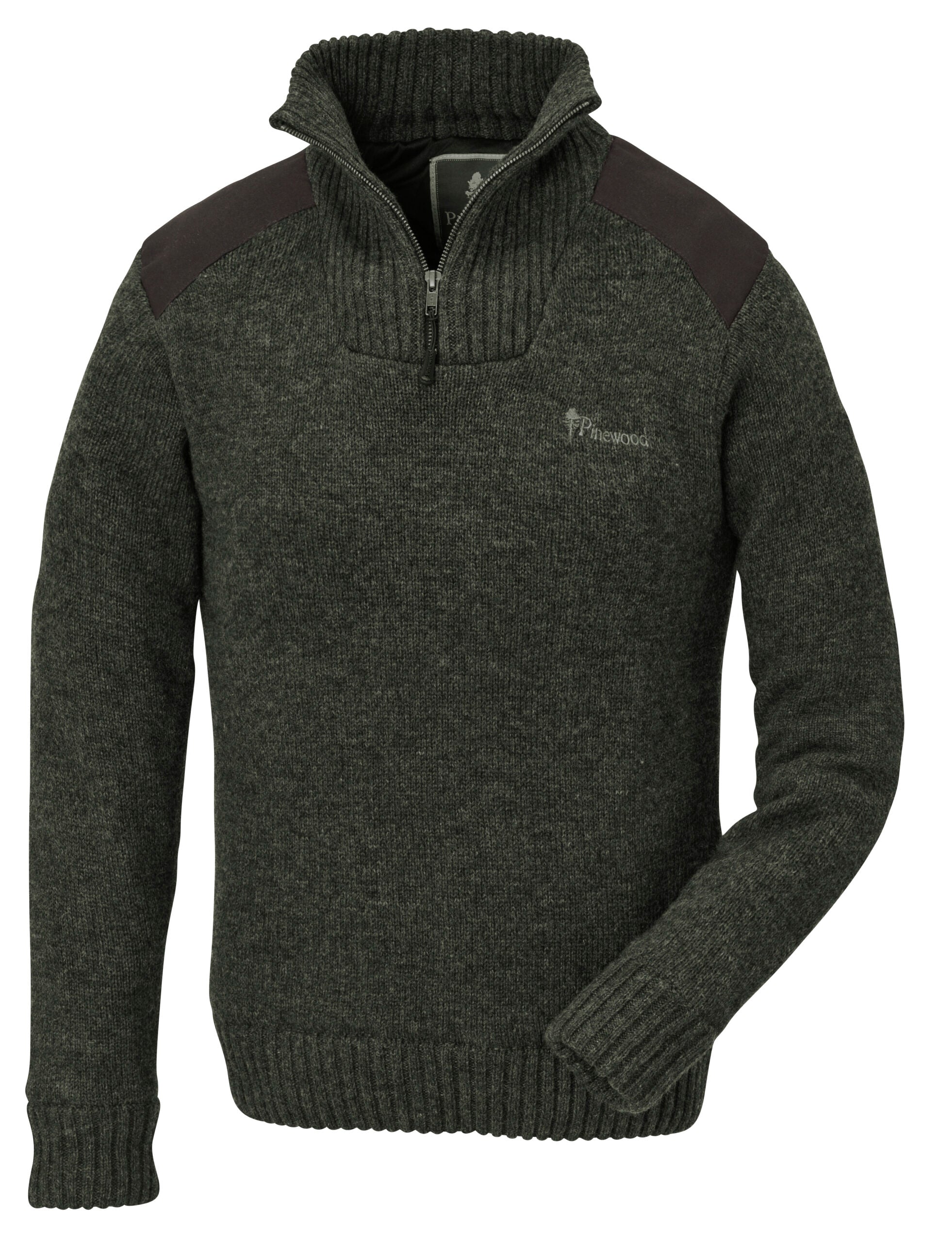 Pinewood Hurricane gebreide sweater met halve rits, wind- en waterafstotend
