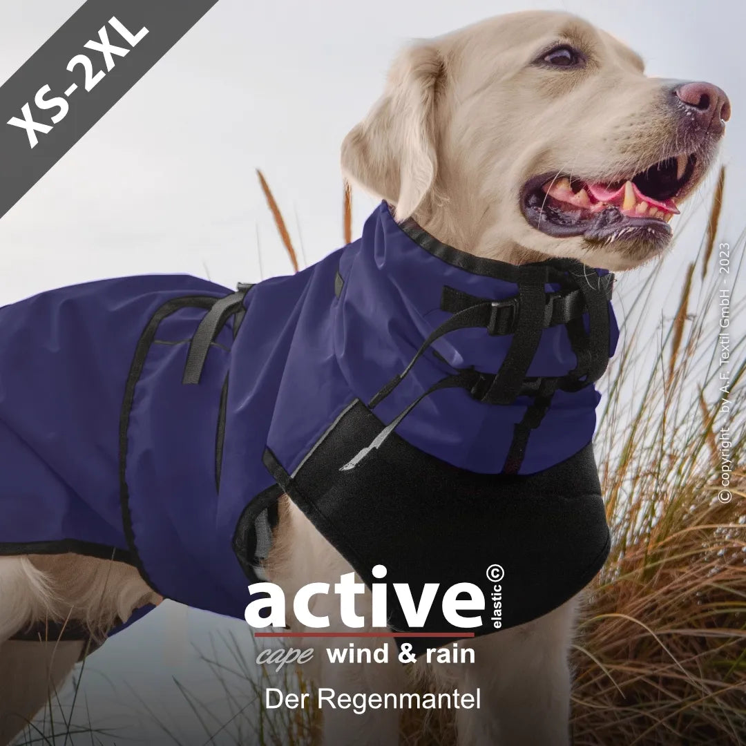 Action Factory Active Cape Elastic Wind & Regen hondenjas in oranje, wind- en regenwerende hondenregenjas met elastische pasvorm en 3000 mm waterkolom voor wandelen, training en outdoor, Dog - Expert webshop voor gespecialiseerd hondenmateriaal