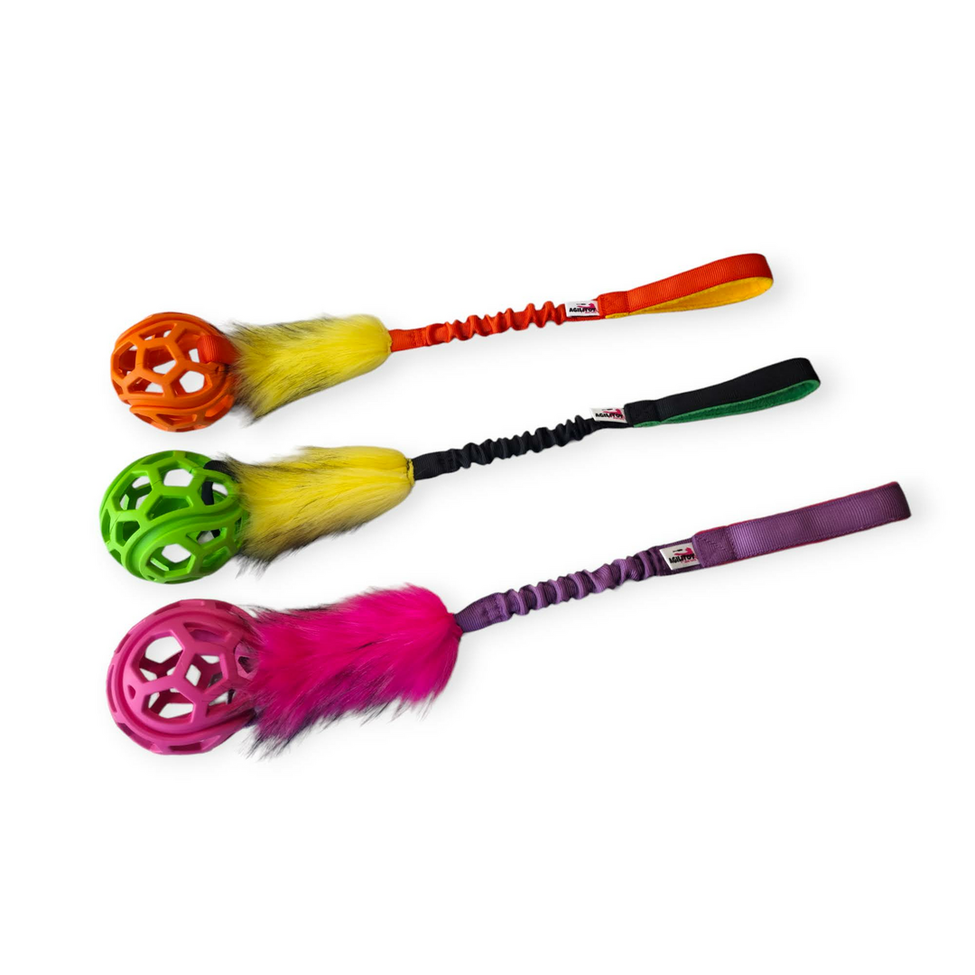 Bungee hondenspeeltje met rubberen bal