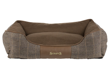 Scruffs® Windsor hondenbed met tweed buitenstof en chenille voering, anti-slip en machinewasbaar