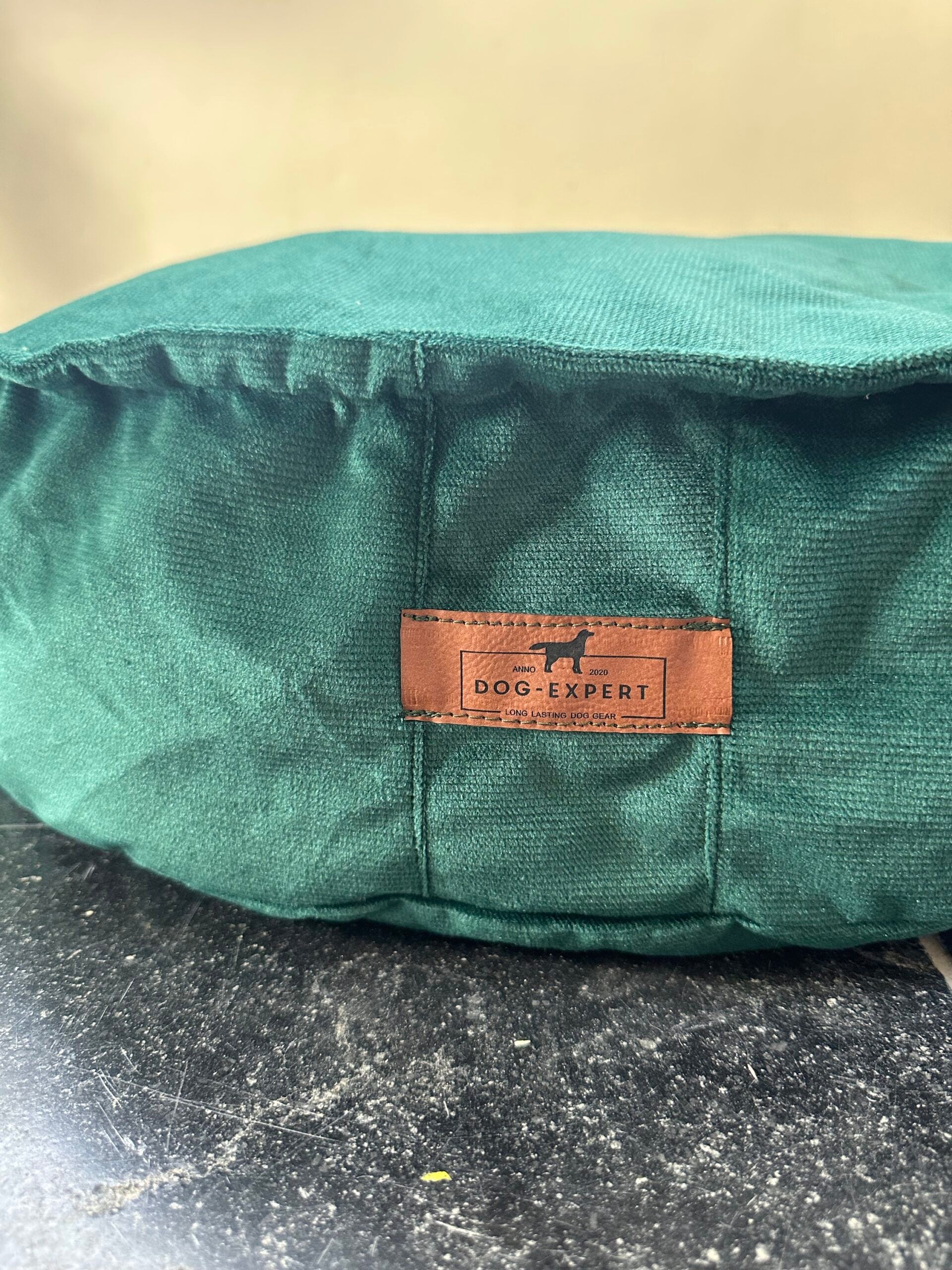 Ronde hondenpoef met fluwelen hoes, comfortabel en afneembaar