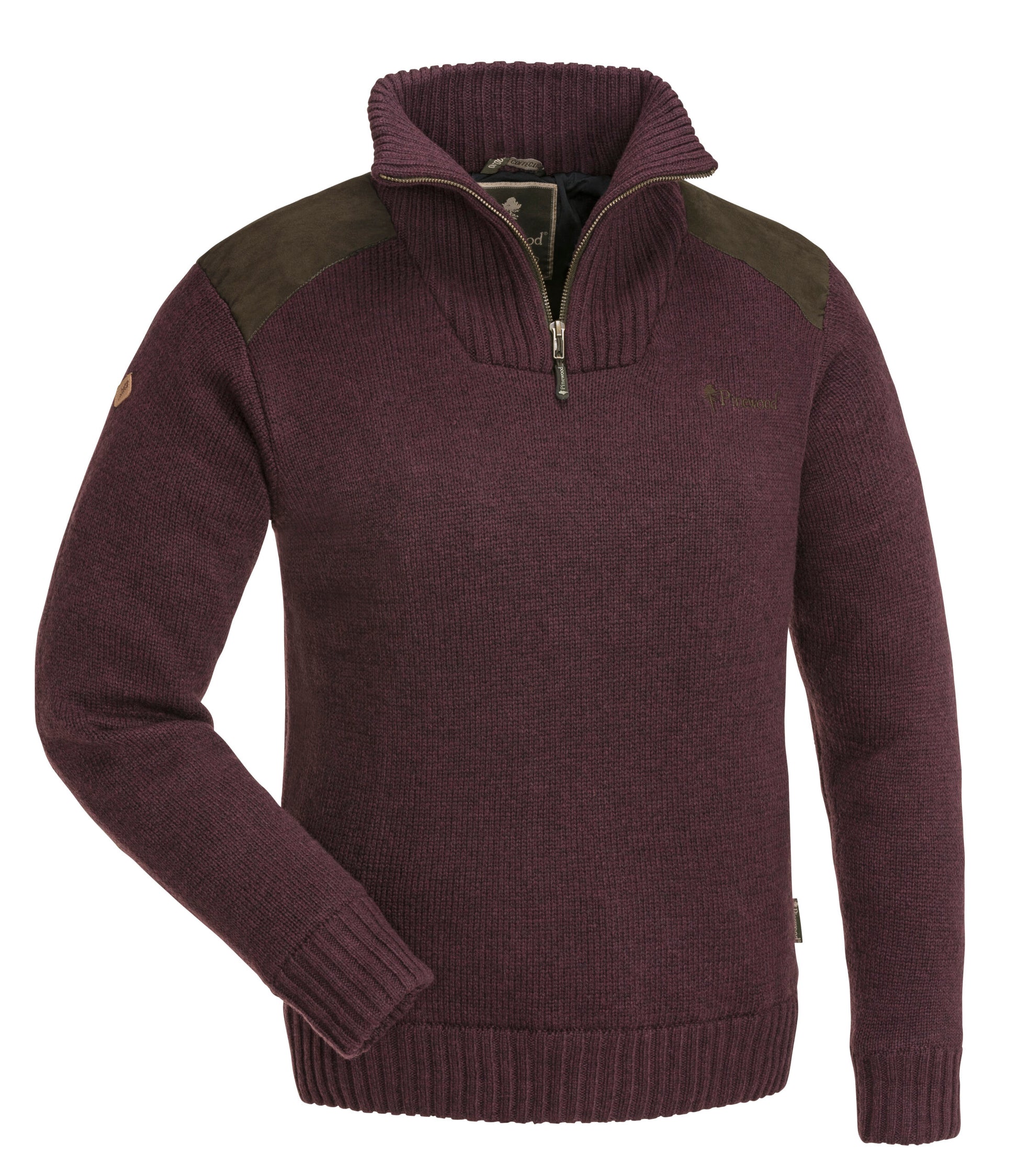 Pinewood Hurricane gebreide sweater met halve rits, wind- en waterafstotend
