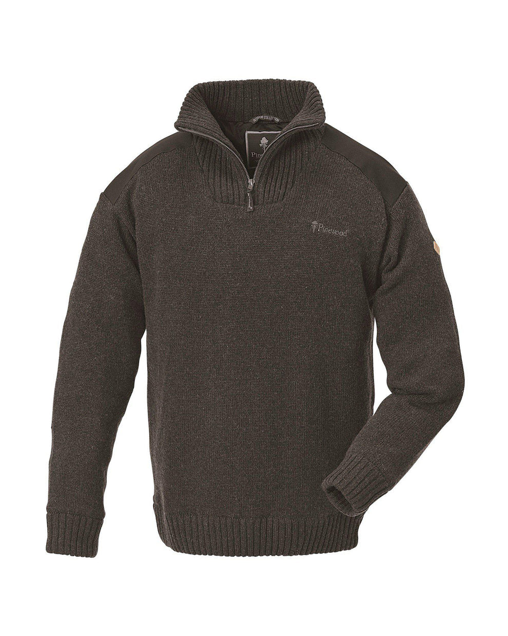 Pinewood Hurricane gebreide sweater met halve rits, wind- en waterafstotend
