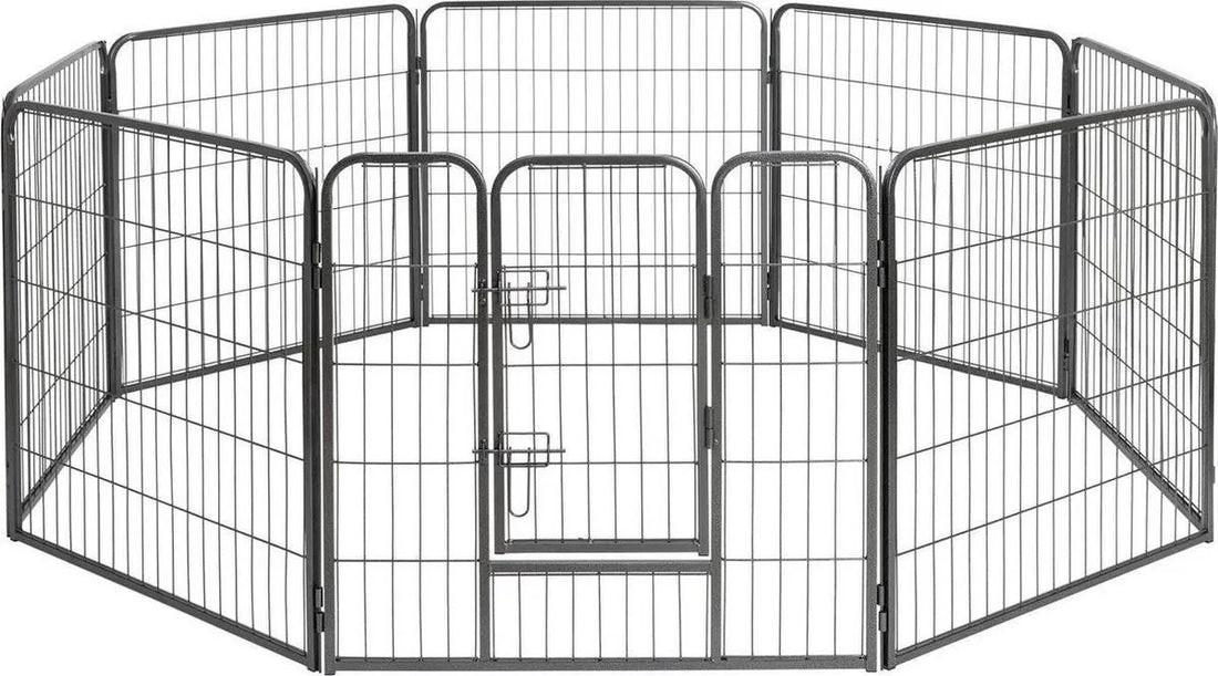 Hondenren voor binnen modulair metalen puppyren 640 cm omtrek, flexibele en veilige huisdierenren voor honden en puppy’s, inklapbare indoor omheining met deur voor training en rust, Dog - Expert webshop voor gespecialiseerd hondenmateriaal