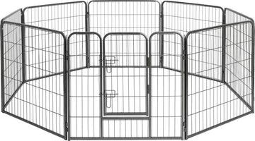 Hondenren voor binnen modulair metalen puppyren 640 cm omtrek, flexibele en veilige huisdierenren voor honden en puppy’s, inklapbare indoor omheining met deur voor training en rust, Dog - Expert webshop voor gespecialiseerd hondenmateriaal