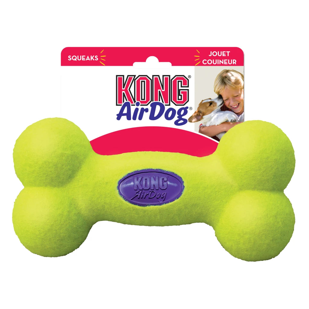 KONG Air Squeaker Bone hondenspeeltje met tennisbal en pieper