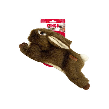 KONG Wild Konijn knuffel hondenspeelgoed met pieper, natuurgetrouw pluche speeltje met minimale vulling voor minder rommel, interactief KONG hondenspeelgoed voor jacht- en schudinstinct, zacht knuffel- en apporteerspeelgoed voor honden, Dog - Expert webshop voor gespecialiseerd hondenmateriaal