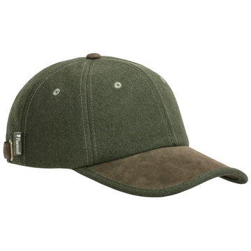 Pinewood Nydala Exclusive Cap in moss green en suede brown, stijlvolle outdoor pet van wolmix met verstelbare gesp voor jacht, wandelen en dagelijks gebruik, Dog - Expert webshop voor gespecialiseerd hondenmateriaal