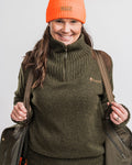 Pinewood Hurricane gebreide sweater met halve rits, wind- en waterafstotend