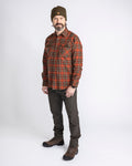 Pinewood Prestwick flanellen shirt met drukknoppen in terra cotta