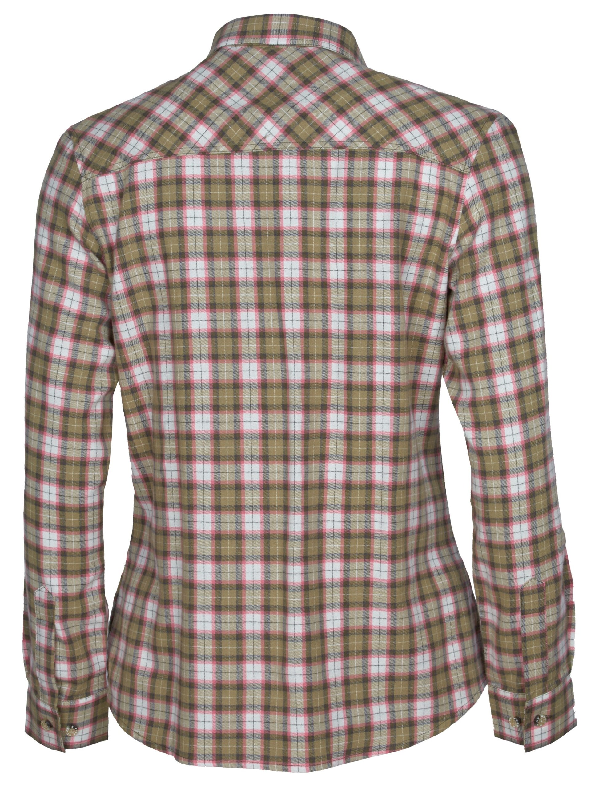 Pinewood Felicia dames flanellen hemd met borstzakken in wit, groen of roze