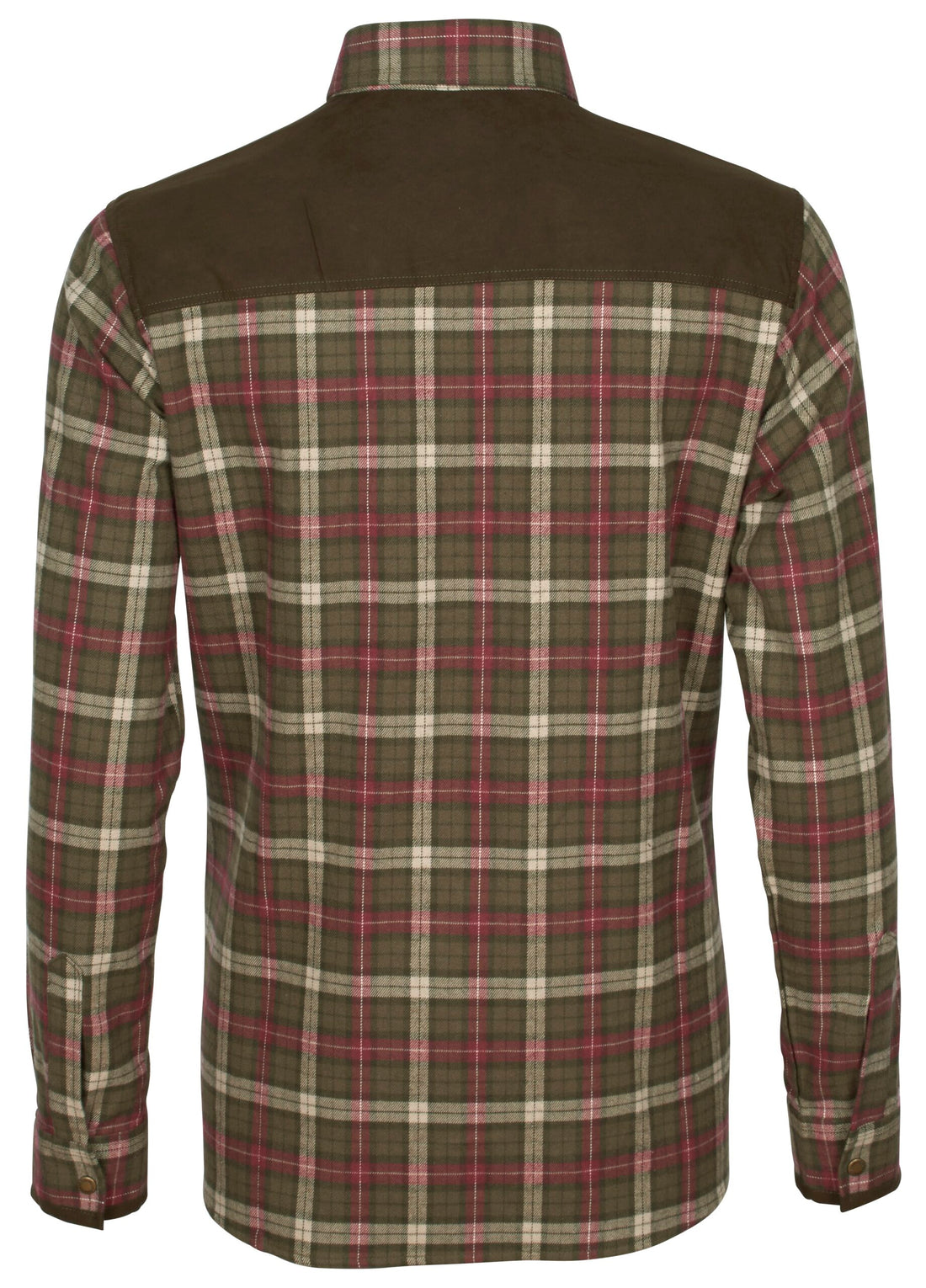 Pinewood Prestwick dames flanellen shirt met drukknoppen in donkergroen en pruim