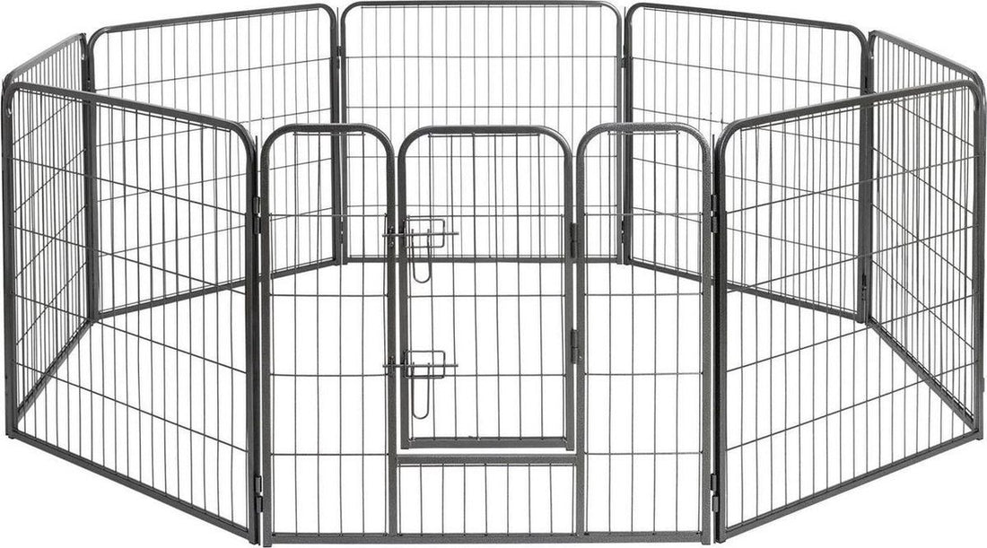 Hondenren binnen verstelbaar 8 panelen met deur