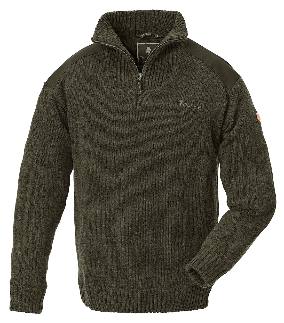 Pinewood Hurricane gebreide sweater met halve rits, wind- en waterafstotend