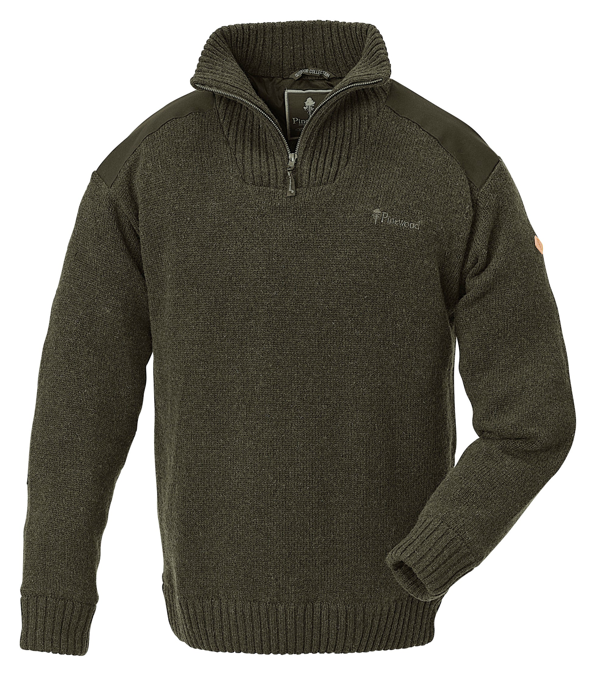 Pinewood Hurricane gebreide sweater met halve rits, wind- en waterafstotend