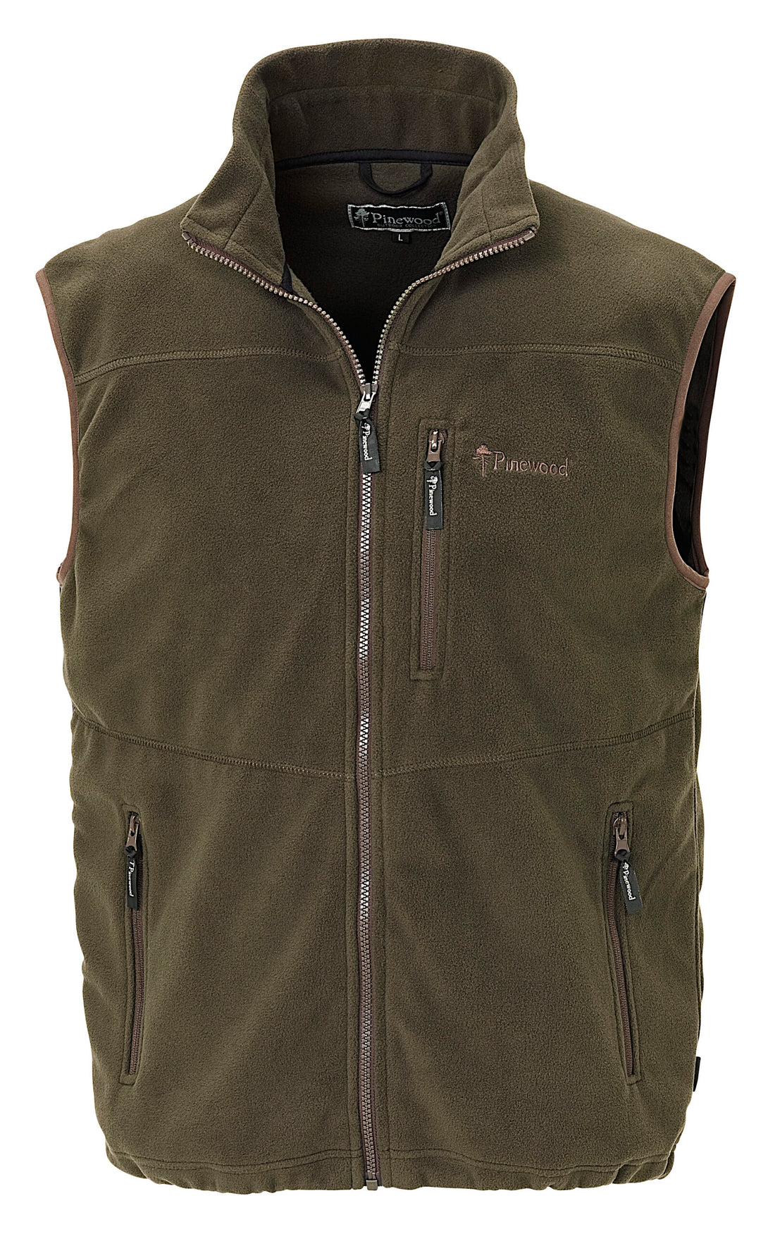 Pinewood Pirsch heren fleece vest in khaki, licht en comfortabel