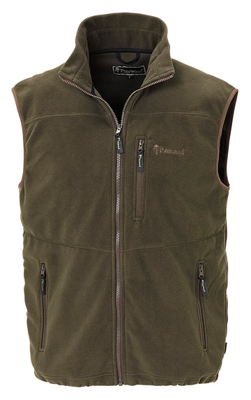 Pinewood Pirsch heren fleece vest in khaki, licht en comfortabel